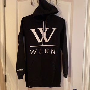 WLKN black women hoodie with hood and pocket